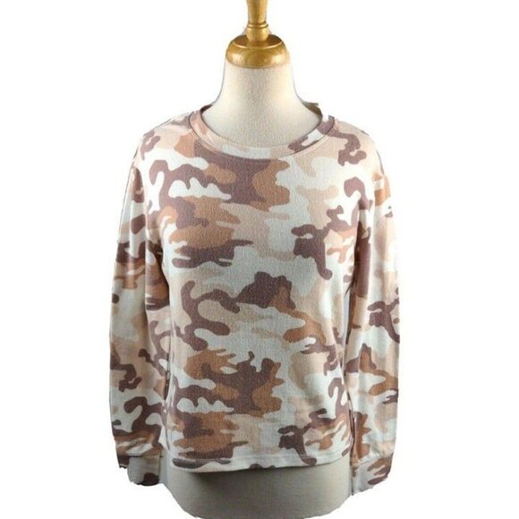 Jessica Simpson Womens Sweatshirt Pink Hidden Camo Print L/S Size S NEW - Picture 1 of 10